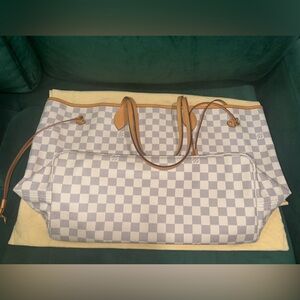 Authentic Louis Vuitton NeverFull GM Damier Azur